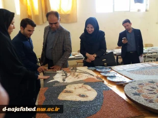 حضور خانم دکتر زارع وآقای اصفهانی ازانجمن خیریه کار آفرینی نذر اشتغال امام حسین اصفهان وبازدید از کارگاههاودستاوردهای دانشجویان دانشکده سمیه ونشست صمیمی باریاست و معاونین مرکز 4