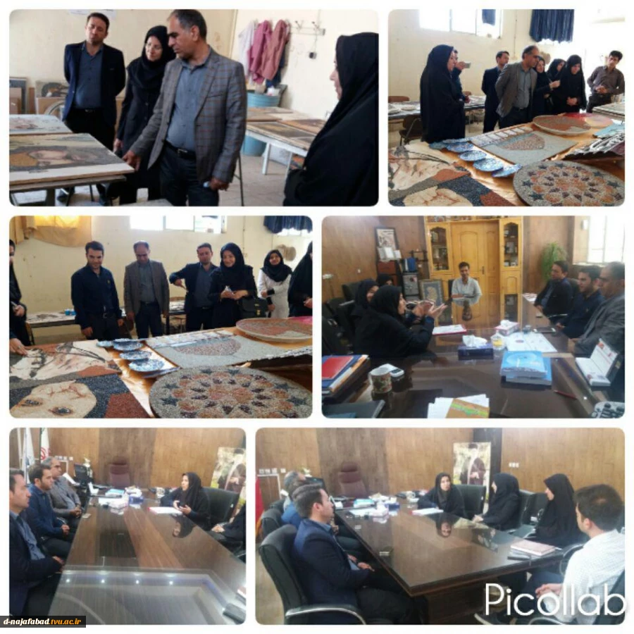 حضور خانم دکتر زارع وآقای اصفهانی ازانجمن خیریه کار آفرینی نذر اشتغال امام حسین اصفهان وبازدید از کارگاههاودستاوردهای دانشجویان دانشکده سمیه ونشست صمیمی باریاست و معاونین مرکز 5