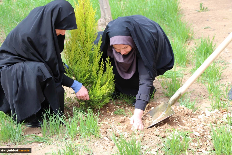 کاشت نهال درروز درختکاری با حضور ریاست و،معاونین ودانشجویان باشعار هردانشجو یک درخت 4