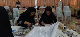 برگزاری ورکشاب در ششمین کنگره اربعینی اصحاب الحسین درشهرکوفه کشورعراق با حضورسرکارخانم خدادادی از اساتید گرافیک آموزشکده دختران نجف آباد 5