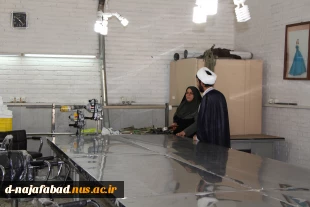 بازدید معاونت نهاد رهبری از کارگاه تولید ماسک آموزشکده دختران نجف آباد 2