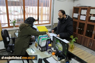 بازدید نماینده نظارت و ارزیابی وتضمین کیفیت دانشگاه فنی وحرفه ای استان اصفهان از امتحانات پایام ترم آموزشکده  دختران نجف آباد  5