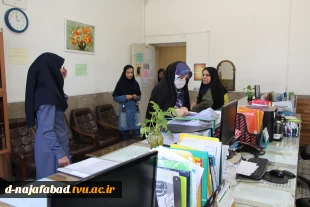 بازدید ونظارت ارزیابی ناظرین دانشگاه فنی وحرفه ای مبنی بر نحوه برگزاری امتحانات پایان ترم ازآموزشکده دختران نجف آباد  2