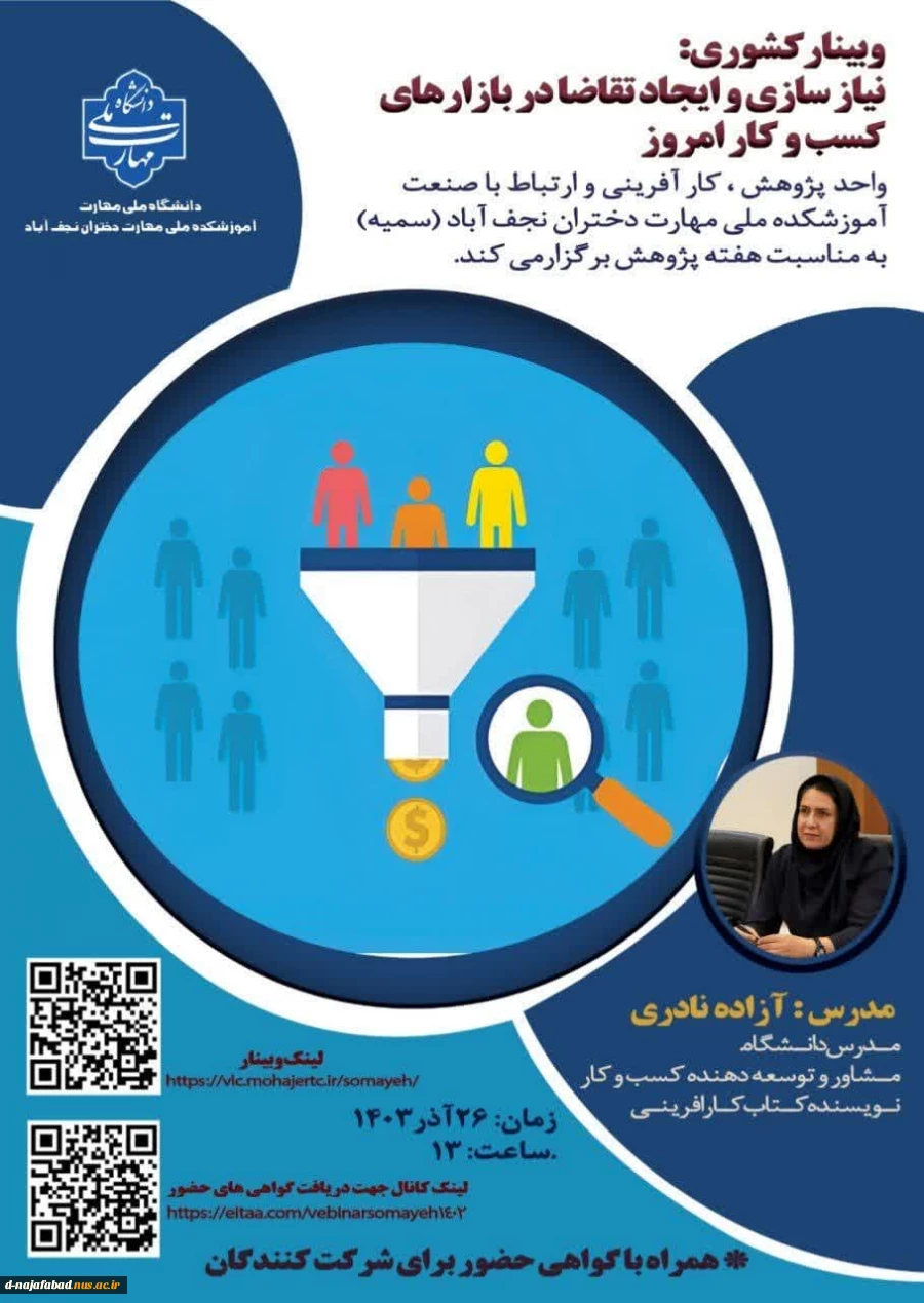 وبینار نیازسازی در ایجاد تقاضا در بازارهای کسب و کار امروز 2