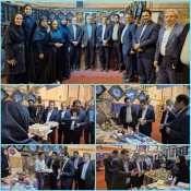 بازدید معاون فرهنگی وزیر علوم، دکتر وحیر شالچی و هیئت همرا ه از غرفه آموزشکده ملی دختران نجف آباد  2