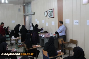 بازدید ریاست دانشگاه ملی مهارت استان اصفهان از حوزه های امتحانی،سالن ورزشی آموزشکده ملی مهارت دختران نجف آباد 3