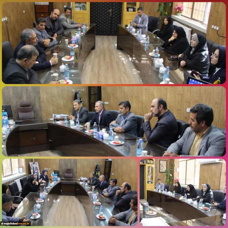 فرماندارویژه شهرستان با ریاست دانشگاه ملی مهارت استان وهیات همراه با ریاست آموزشکده دختران نجف آباد دیدار وگفتگو نمودند  2